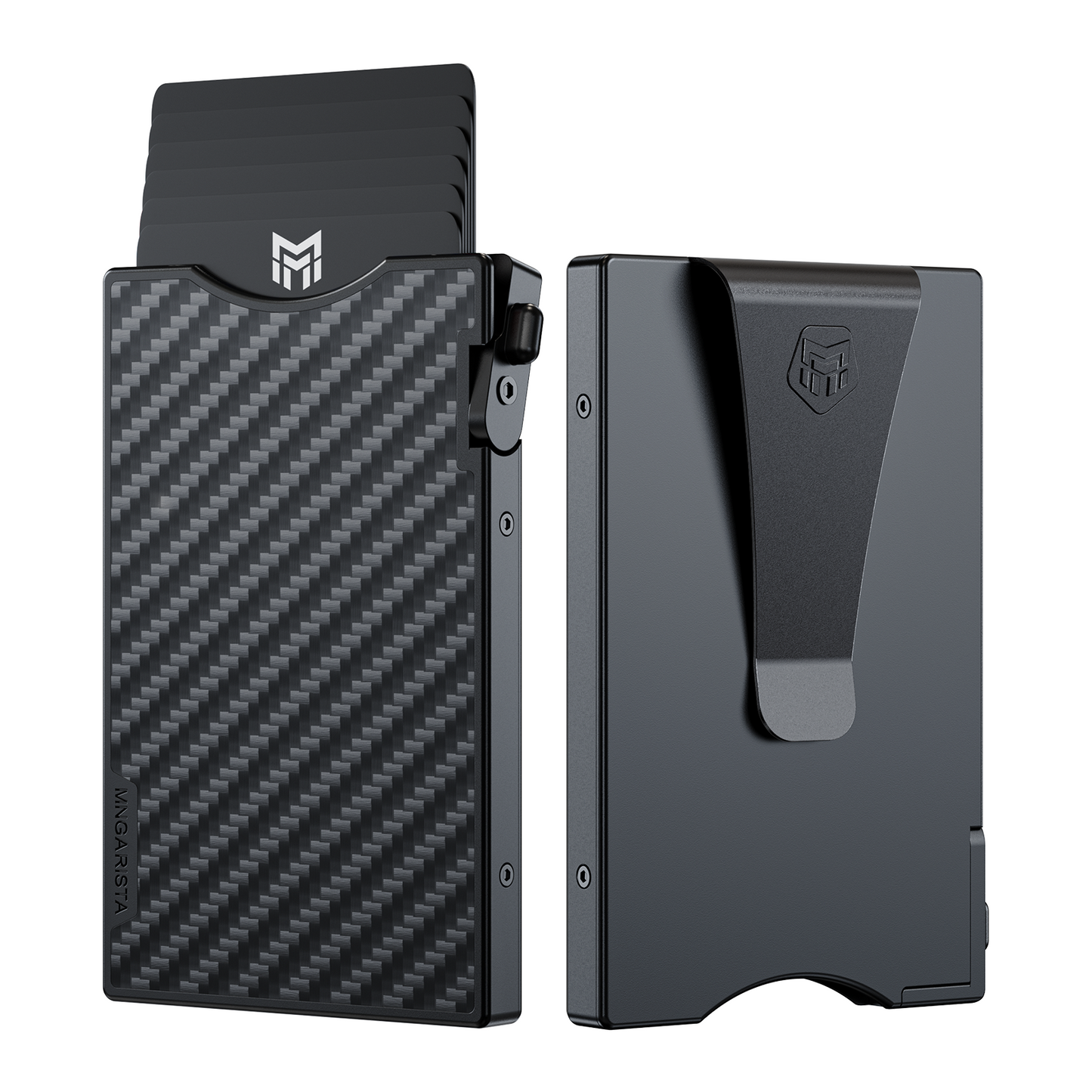 Pop-up metal wallet Black