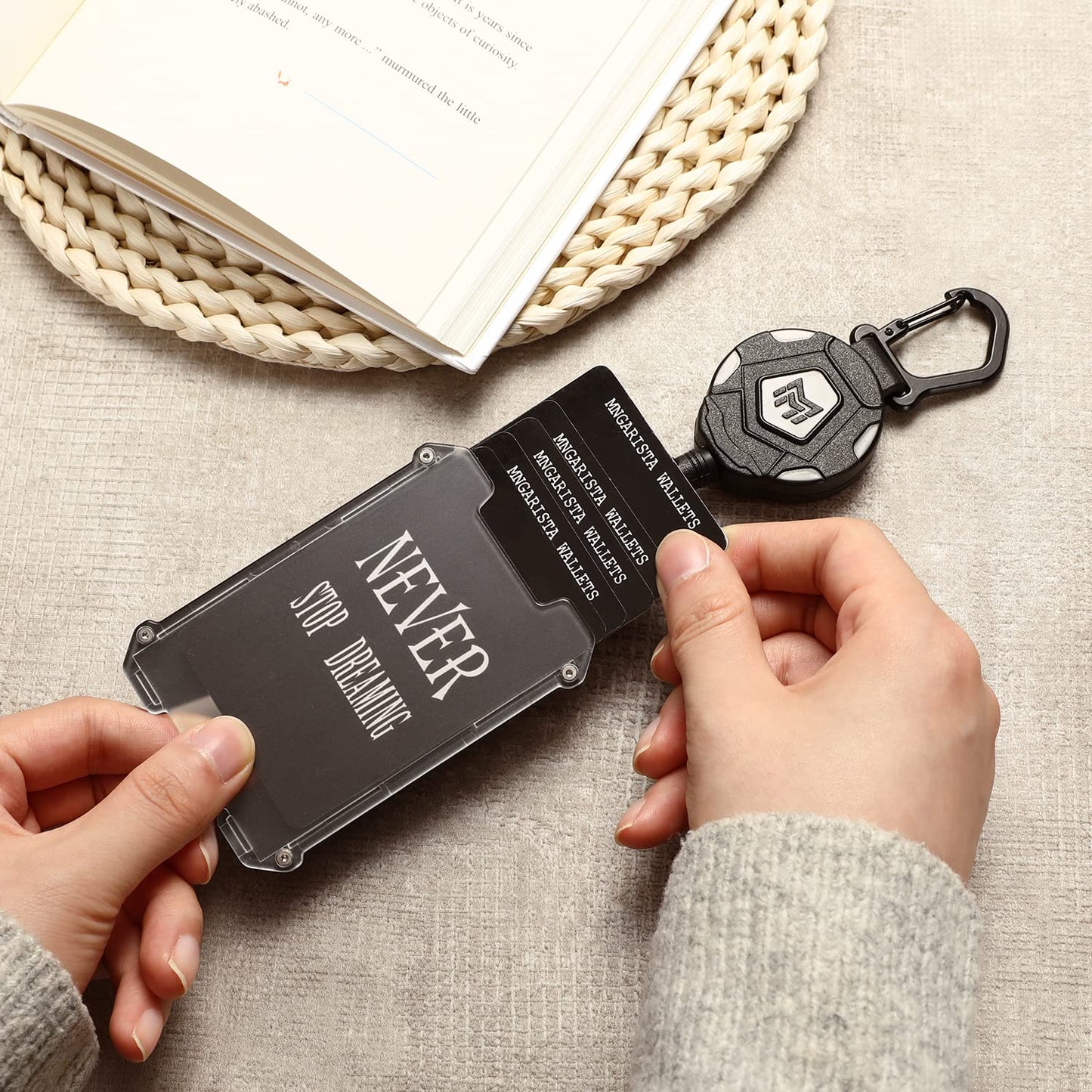 Retractable Keychain with Id Holder Combination Multi-Option Page